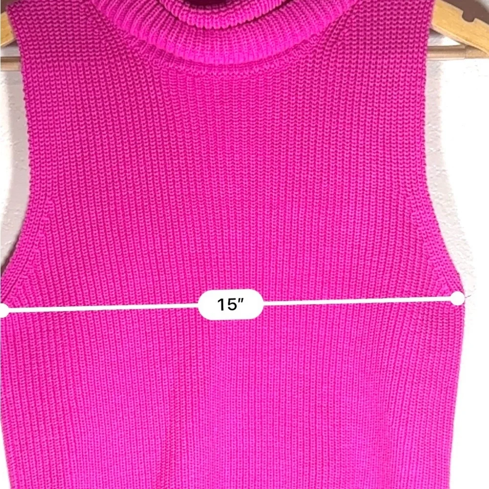 NWT Antonio Melani Dylon Sleeveless Bright Pink Turtleneck Sweater size Medium